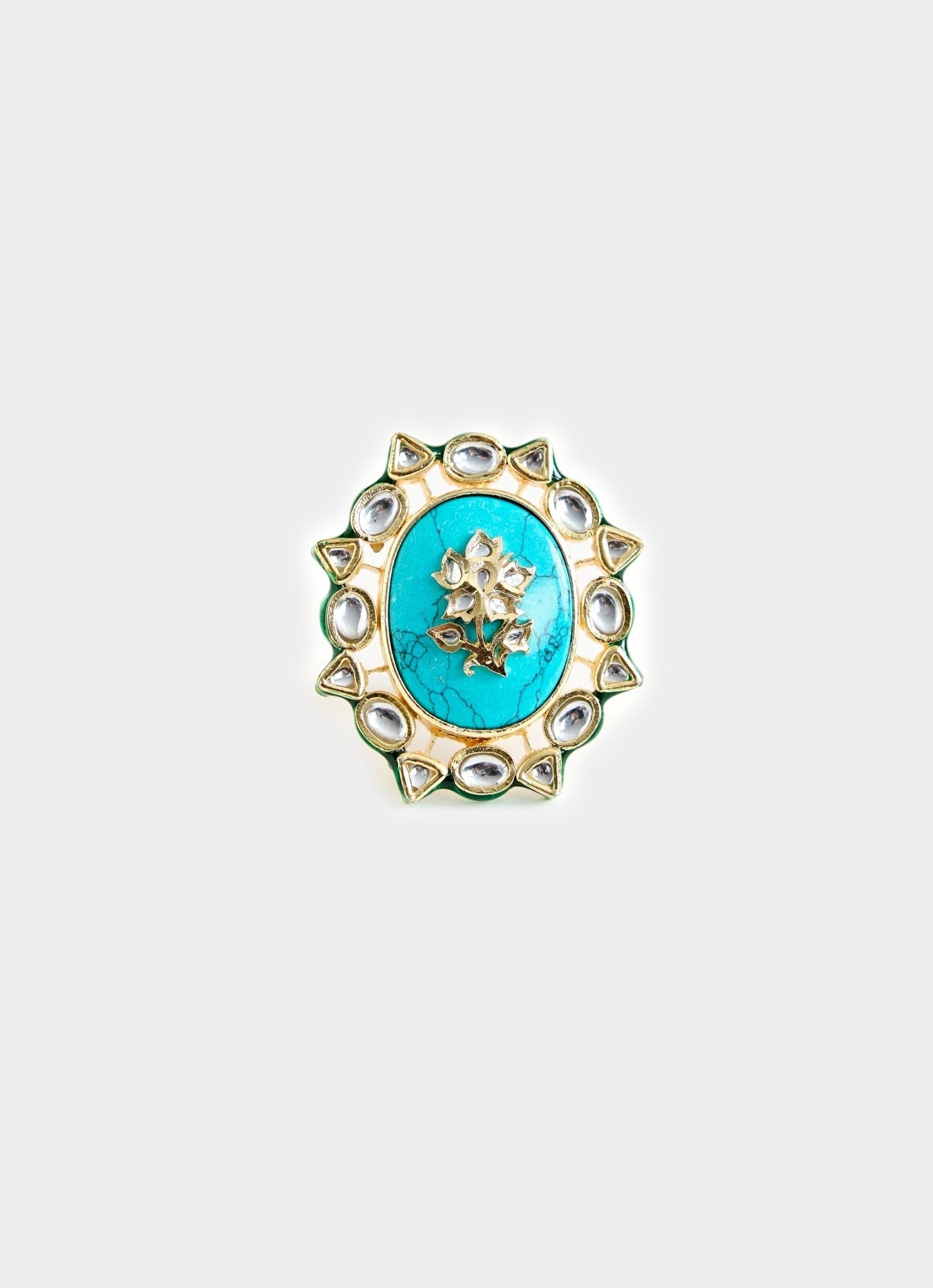 Vivinia by Vidhi Mehra Gold Plated Blue Stone Statement RingFabilicious Fashion