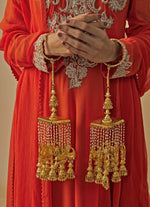Vivinia by Vidhi Mehra Gold Plated Bridal Floral Kaleeras With Jhumka HangingsFabilicious Fashion