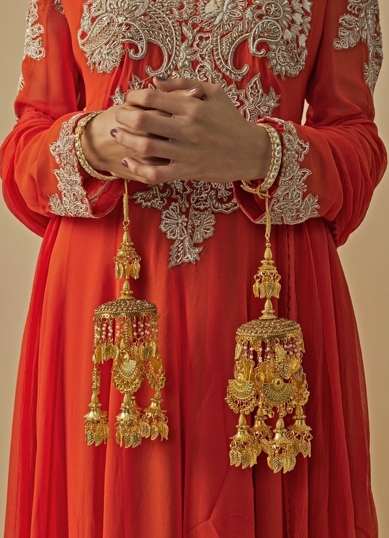 Vivinia by Vidhi Mehra Gold Plated Bridal Floral KaleerasFabilicious Fashion