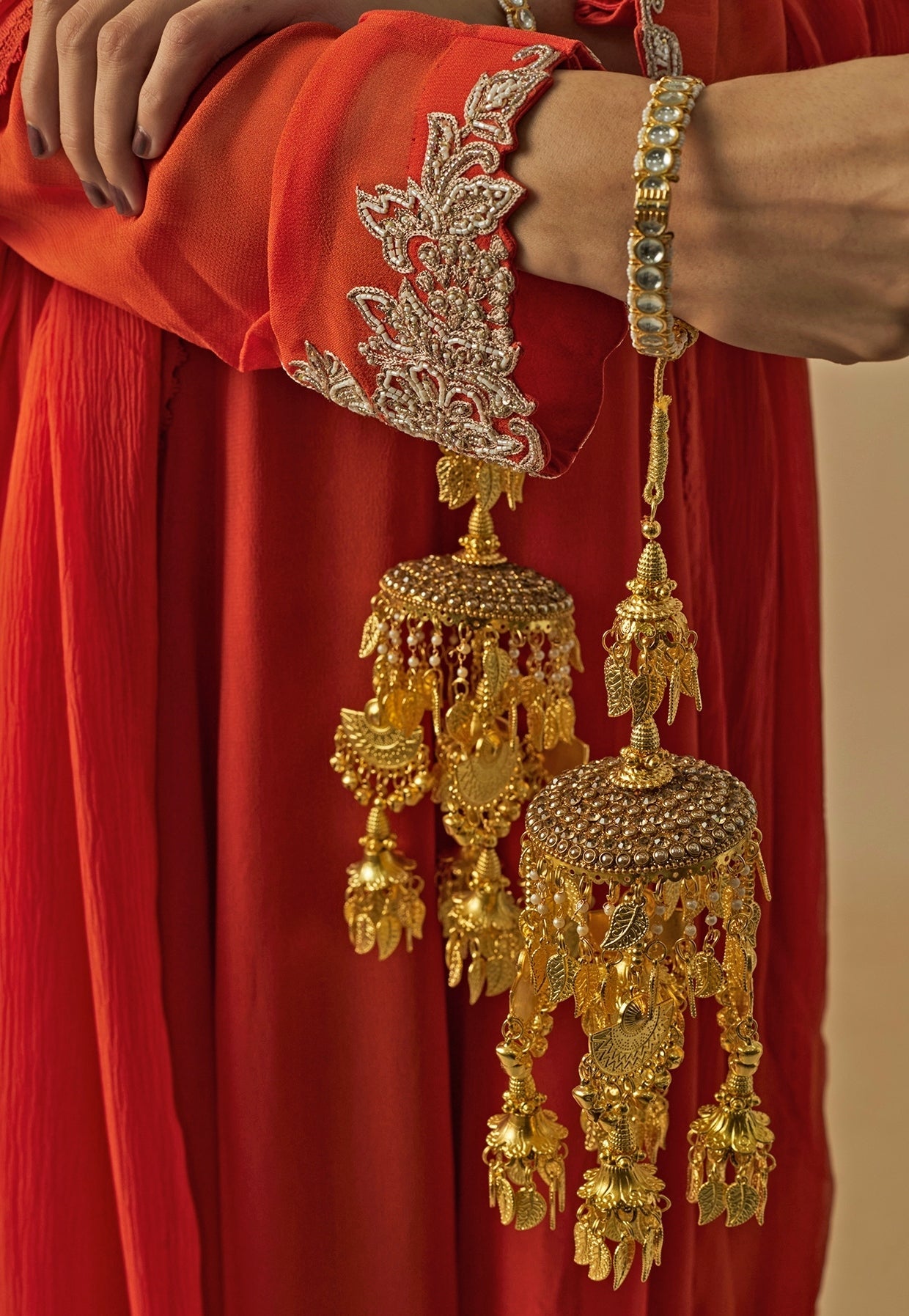 Vivinia by Vidhi Mehra Gold Plated Bridal Floral KaleerasFabilicious Fashion