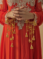 Vivinia by Vidhi Mehra Gold Plated Bridal Kaleeras With Dangling Jhumka HangingsFabilicious Fashion