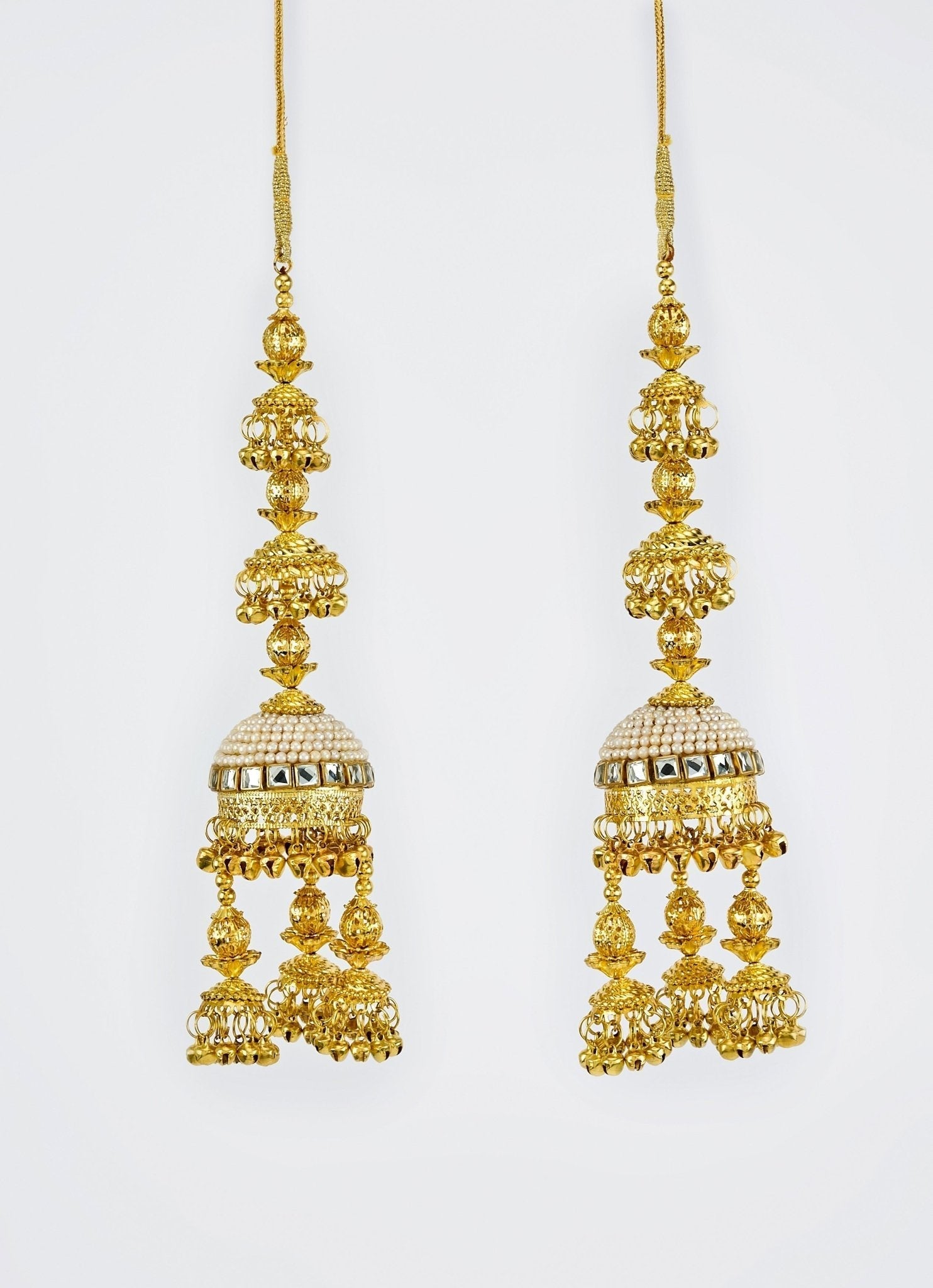 Vivinia by Vidhi Mehra Gold Plated Bridal Kaleeras With Jhumka HangingsFabilicious Fashion