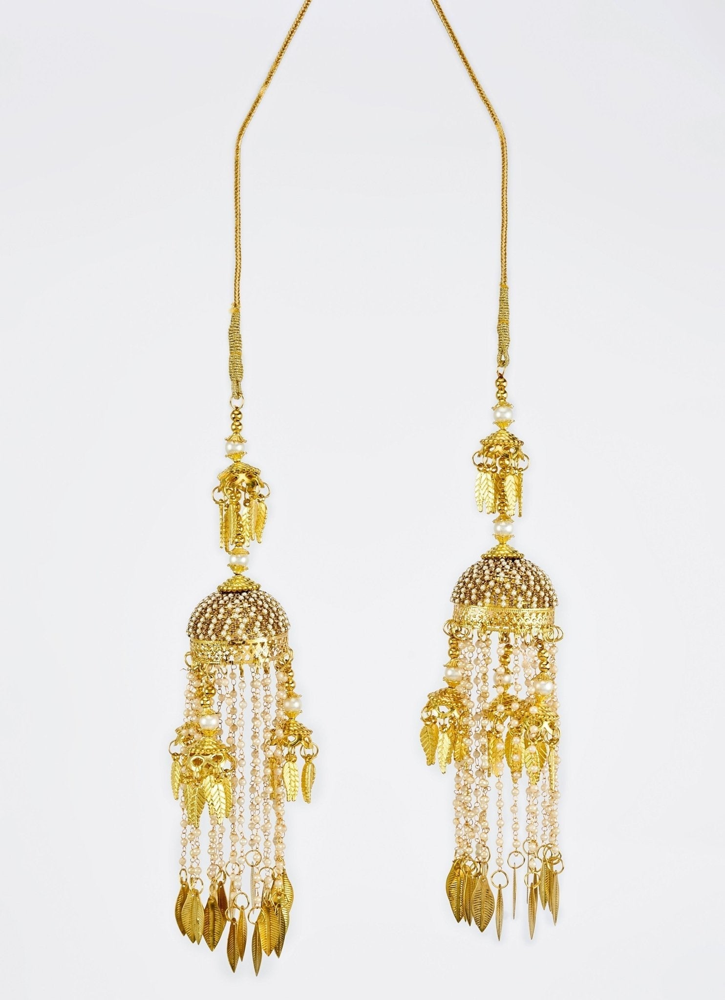 Vivinia by Vidhi Mehra Gold Plated Bridal Kaleeras With Leaf HangingsFabilicious Fashion