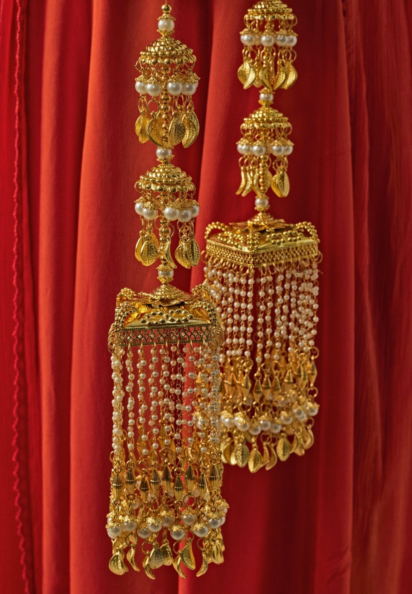 Vivinia by Vidhi Mehra Gold Plated Bridal Kaleeras With Pearl HangingsFabilicious Fashion