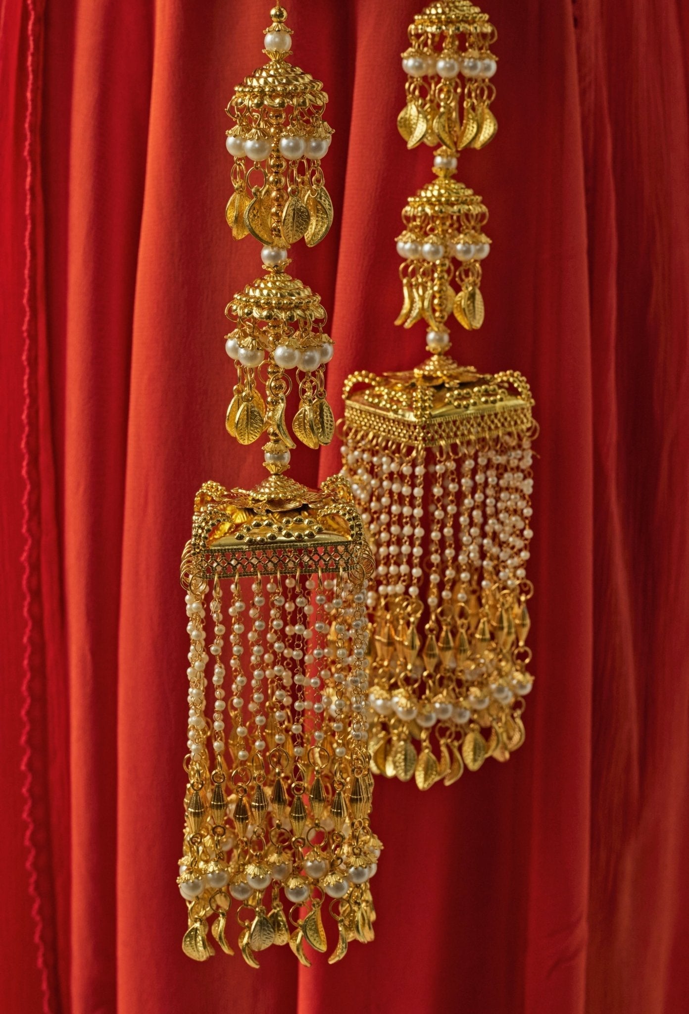 Vivinia by Vidhi Mehra Gold Plated Bridal Kaleeras With Pearl HangingsFabilicious Fashion