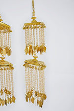 Vivinia by Vidhi Mehra Gold Plated Bridal Kaleeras With Pearl Leaf HangingsFabilicious Fashion