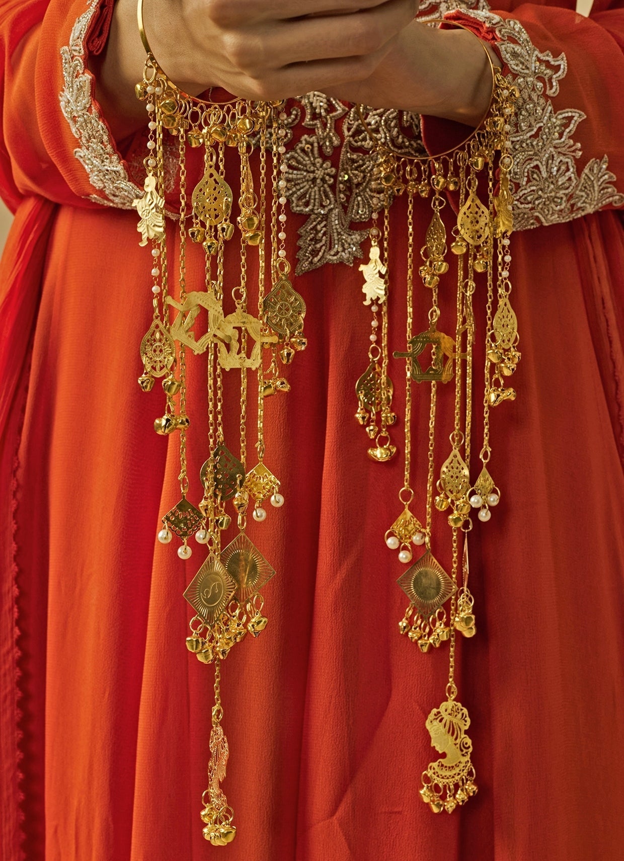 Vivinia by Vidhi Mehra Gold Plated Bridal KaleerasWith Small Pearl HangingsFabilicious Fashion