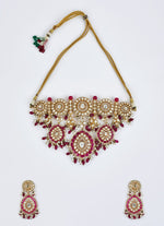 Vivinia by Vidhi Mehra Gold Plated Bridal Kundan And Polki Choker Necklace Set With Maang TikkaFabilicious Fashion