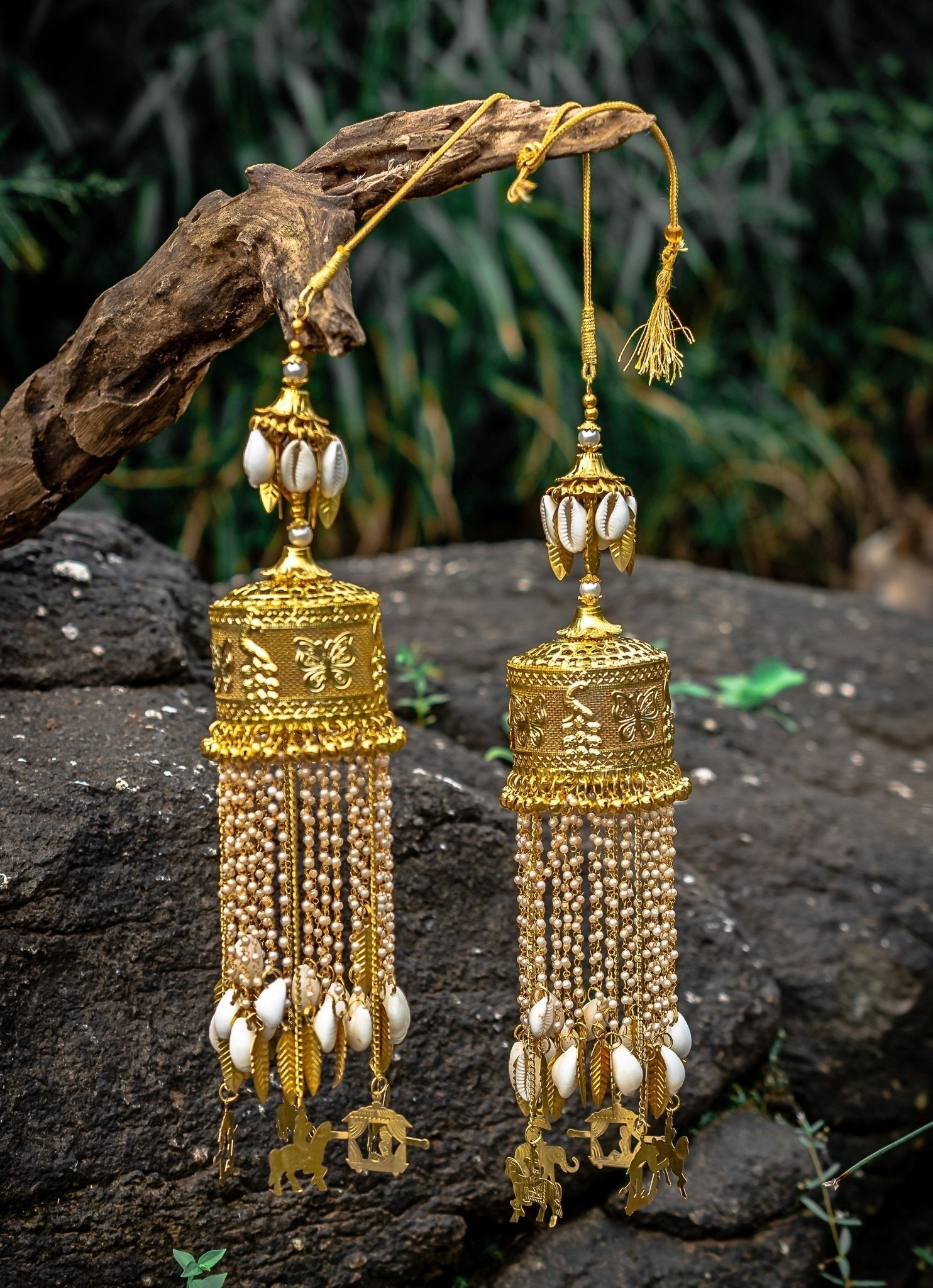 Vivinia by Vidhi Mehra Gold Plated Bridal Pearl String Shell KaleerasFabilicious Fashion