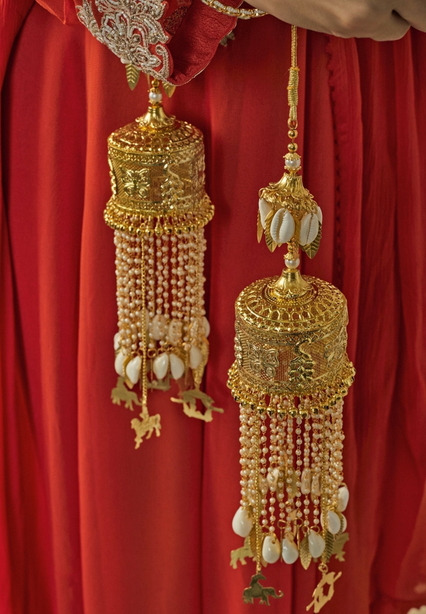 Vivinia by Vidhi Mehra Gold Plated Bridal Pearl String Shell KaleerasFabilicious Fashion