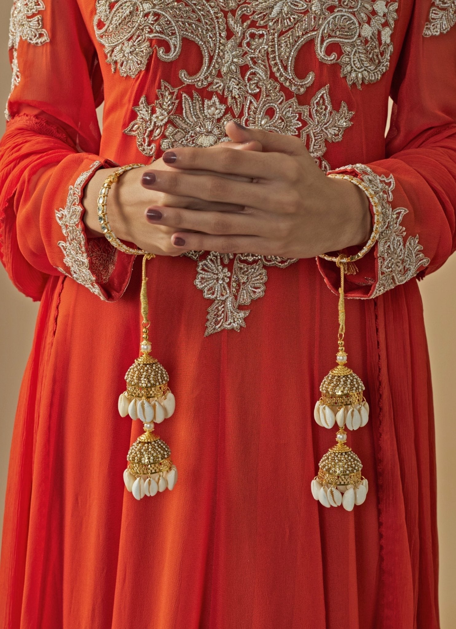 Vivinia by Vidhi Mehra Gold Plated Bridal Seashell KaleerasFabilicious Fashion
