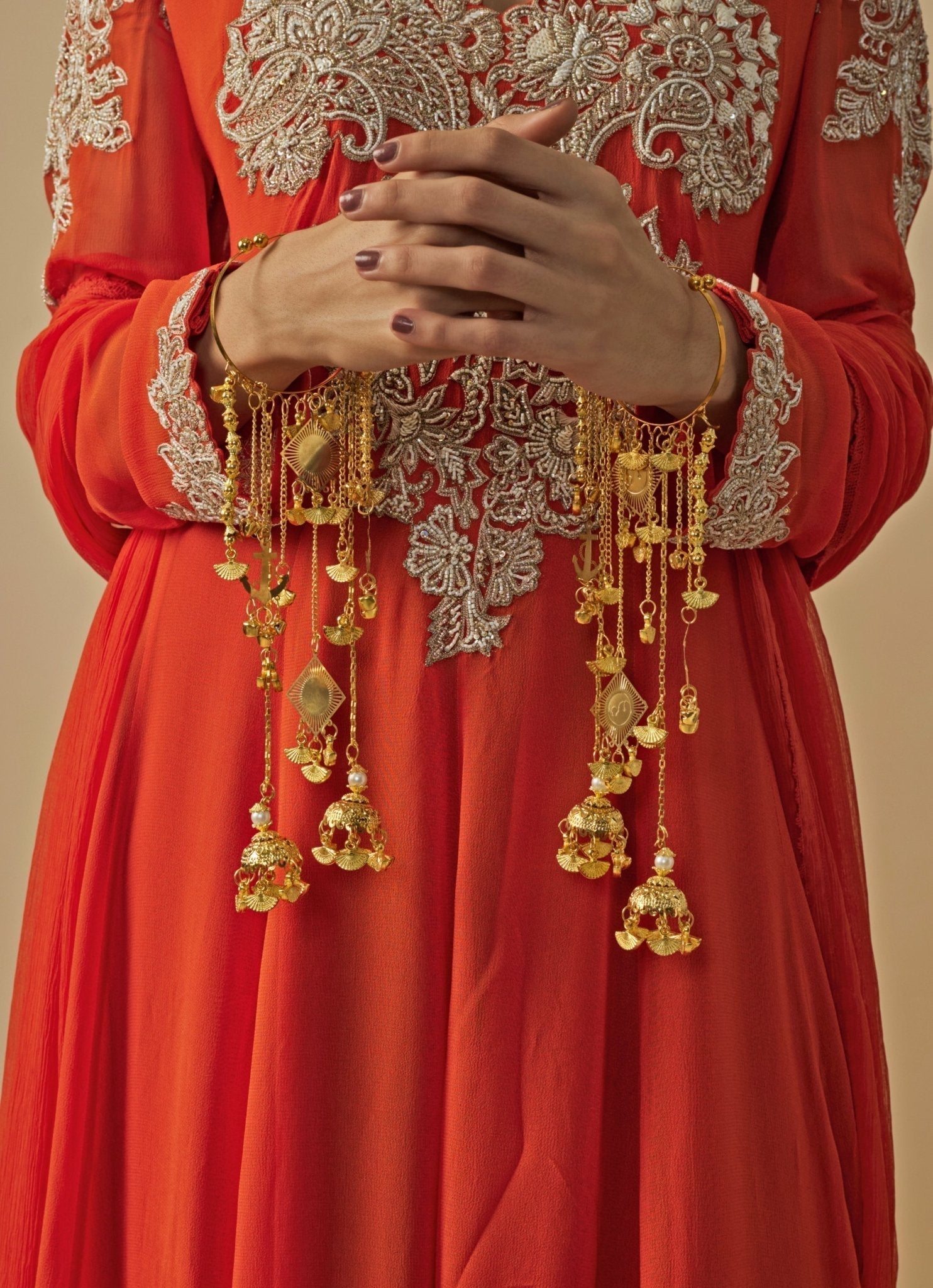 Vivinia by Vidhi Mehra Gold Plated Bridal Sparkling KaleerasFabilicious Fashion