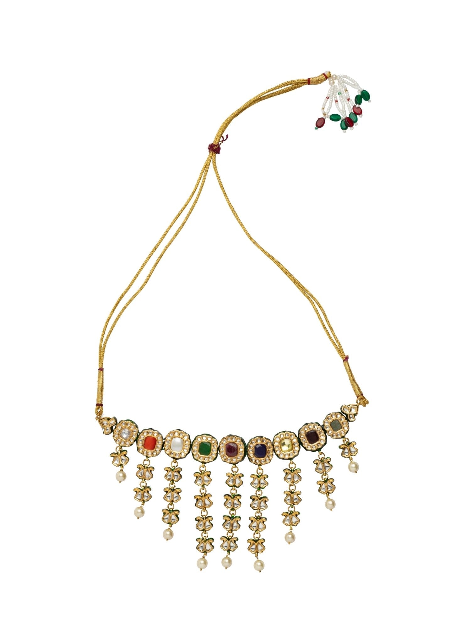 Vivinia by Vidhi Mehra Gold Plated Choker Necklace With Multicolored StoneFabilicious Fashion