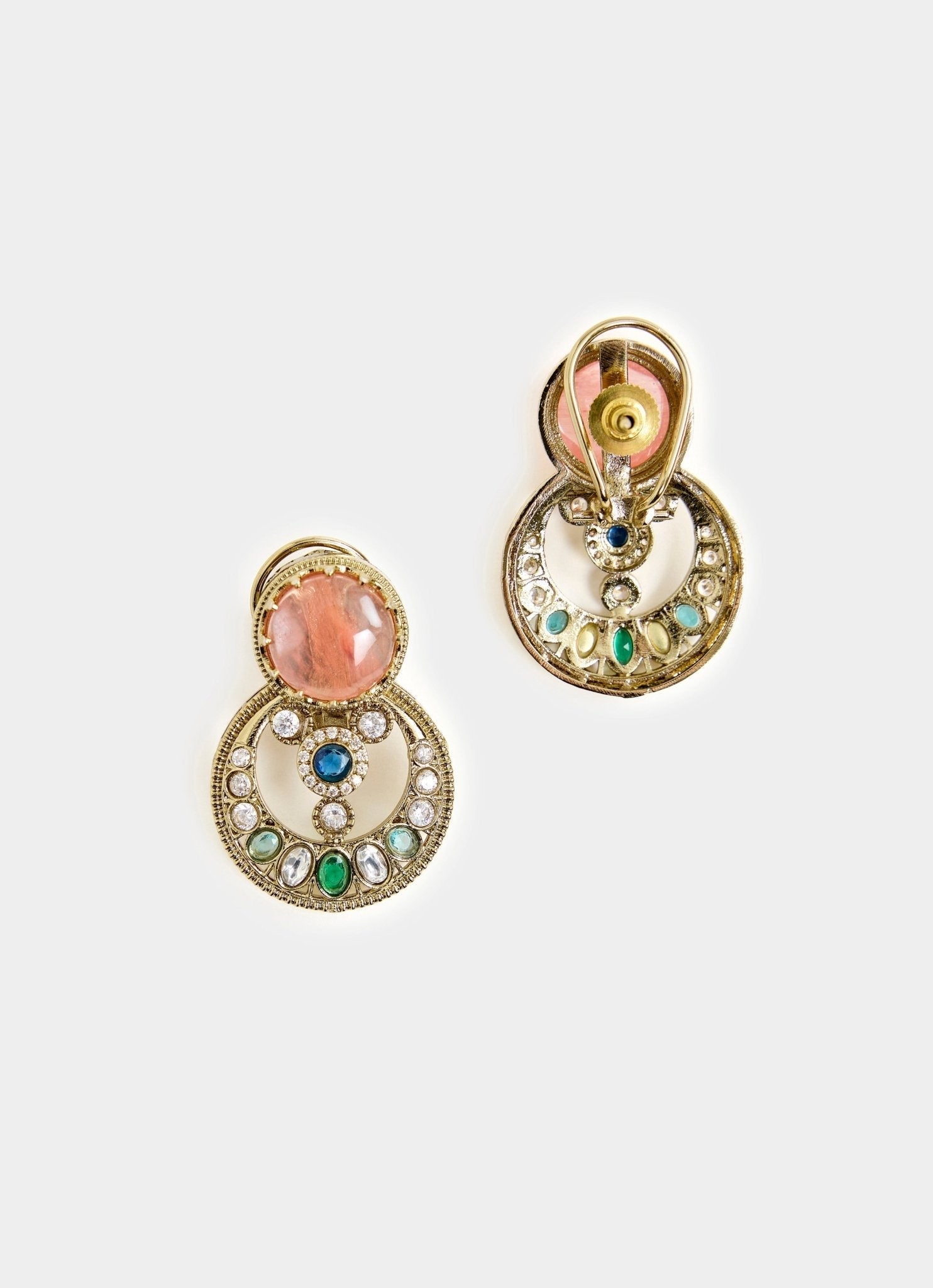 Vivinia by Vidhi Mehra Gold Plated Earrings With Multicolor StonesFabilicious Fashion