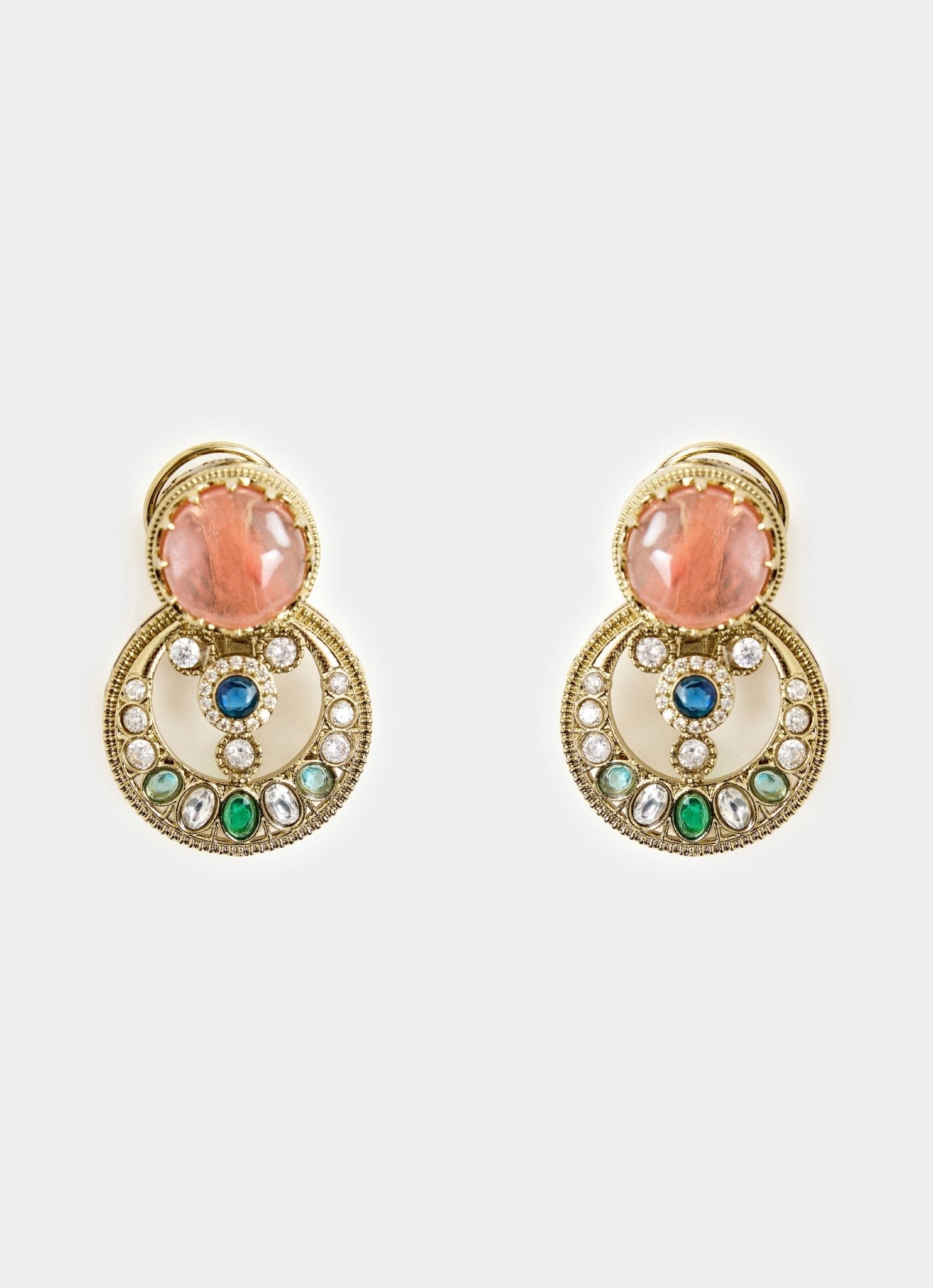 Vivinia by Vidhi Mehra Gold Plated Earrings With Multicolor StonesFabilicious Fashion
