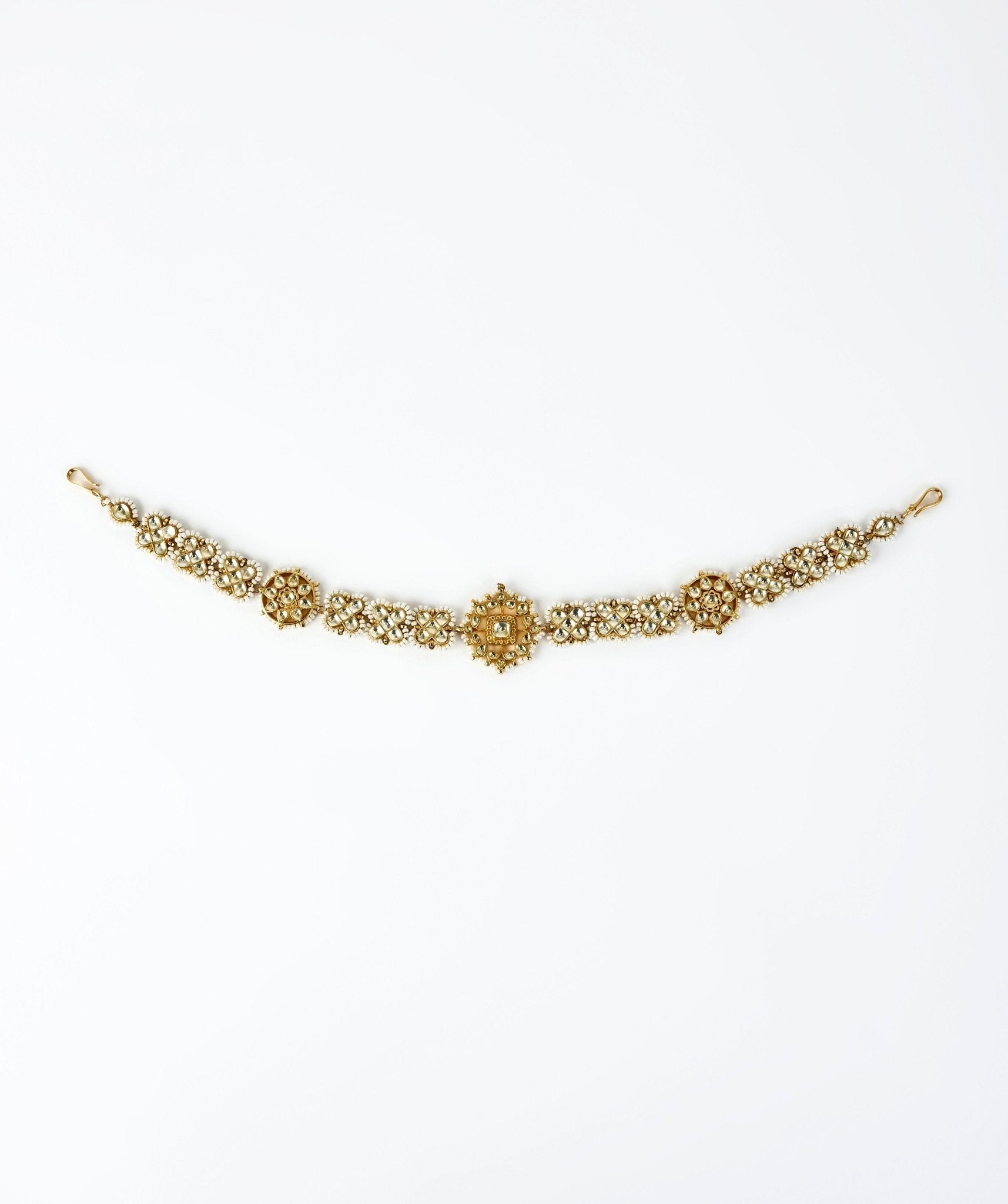 Vivinia by Vidhi Mehra Gold Plated Floral Kundan And Polki Matha PattiFabilicious Fashion