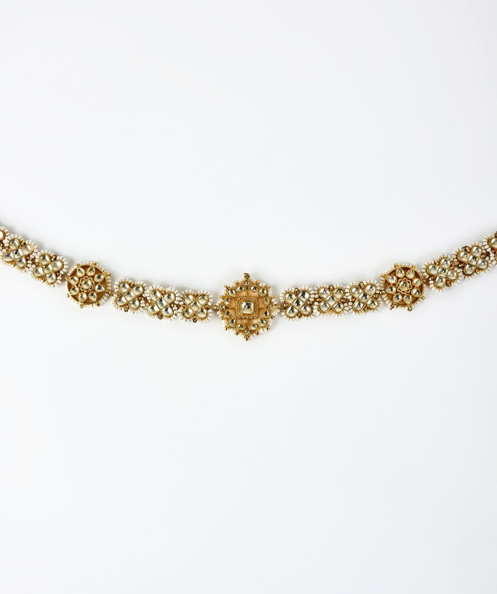 Vivinia by Vidhi Mehra Gold Plated Floral Kundan And Polki Matha PattiFabilicious Fashion