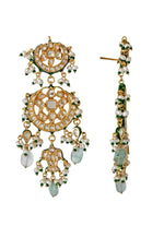Vivinia by Vidhi Mehra Gold Plated Green Beaded Kundan Polki EarringsFabilicious Fashion