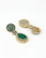 Vivinia by Vidhi Mehra Gold Plated Green Drop Kundan EarringsFabilicious Fashion