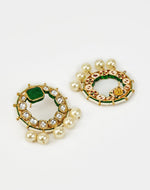 Vivinia by Vidhi Mehra Gold Plated Green Kundan And Pearl Drop EarringsFabilicious Fashion