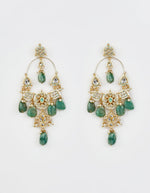 Vivinia by Vidhi Mehra Gold Plated Green Kundan And Polki Dangler EarringsFabilicious Fashion