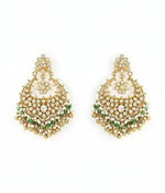 Vivinia by Vidhi Mehra Gold Plated Green Kundan And Polki Danglers EarringsFabilicious Fashion