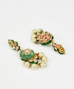 Vivinia by Vidhi Mehra Gold Plated Green Kundan Pearl Drop EarringsFabilicious Fashion