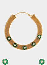 Vivinia by Vidhi Mehra Gold Plated Green Stone Choker SetFabilicious Fashion