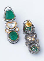 Vivinia by Vidhi Mehra Gold Plated Kundan And Green Stone Layered Necklace SetFabilicious Fashion