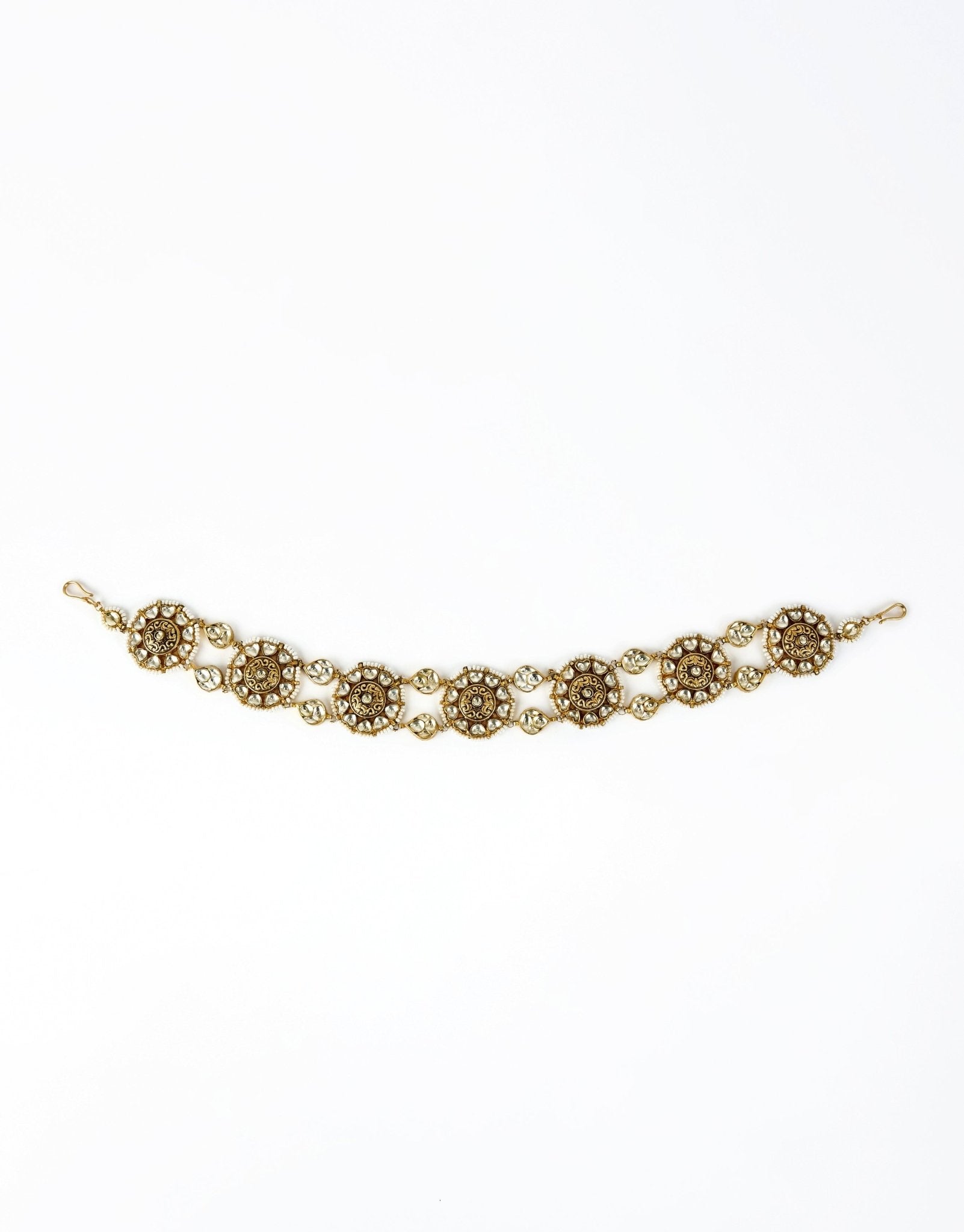 Vivinia by Vidhi Mehra Gold Plated Kundan And Pearls Bridal Matha PattiFabilicious Fashion