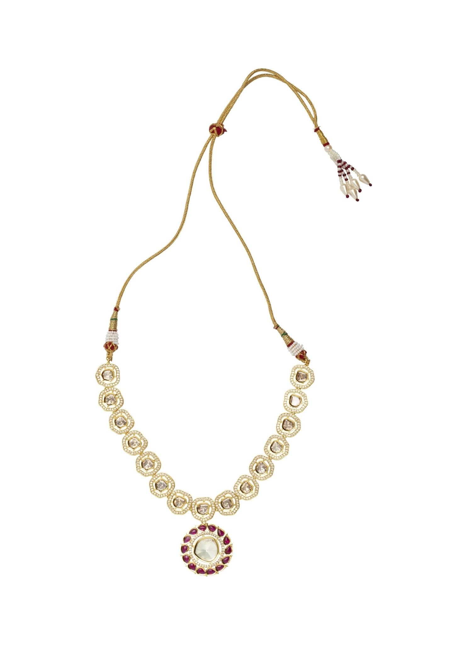Vivinia by Vidhi Mehra Gold Plated Kundan And Pink Stone Necklace SetFabilicious Fashion