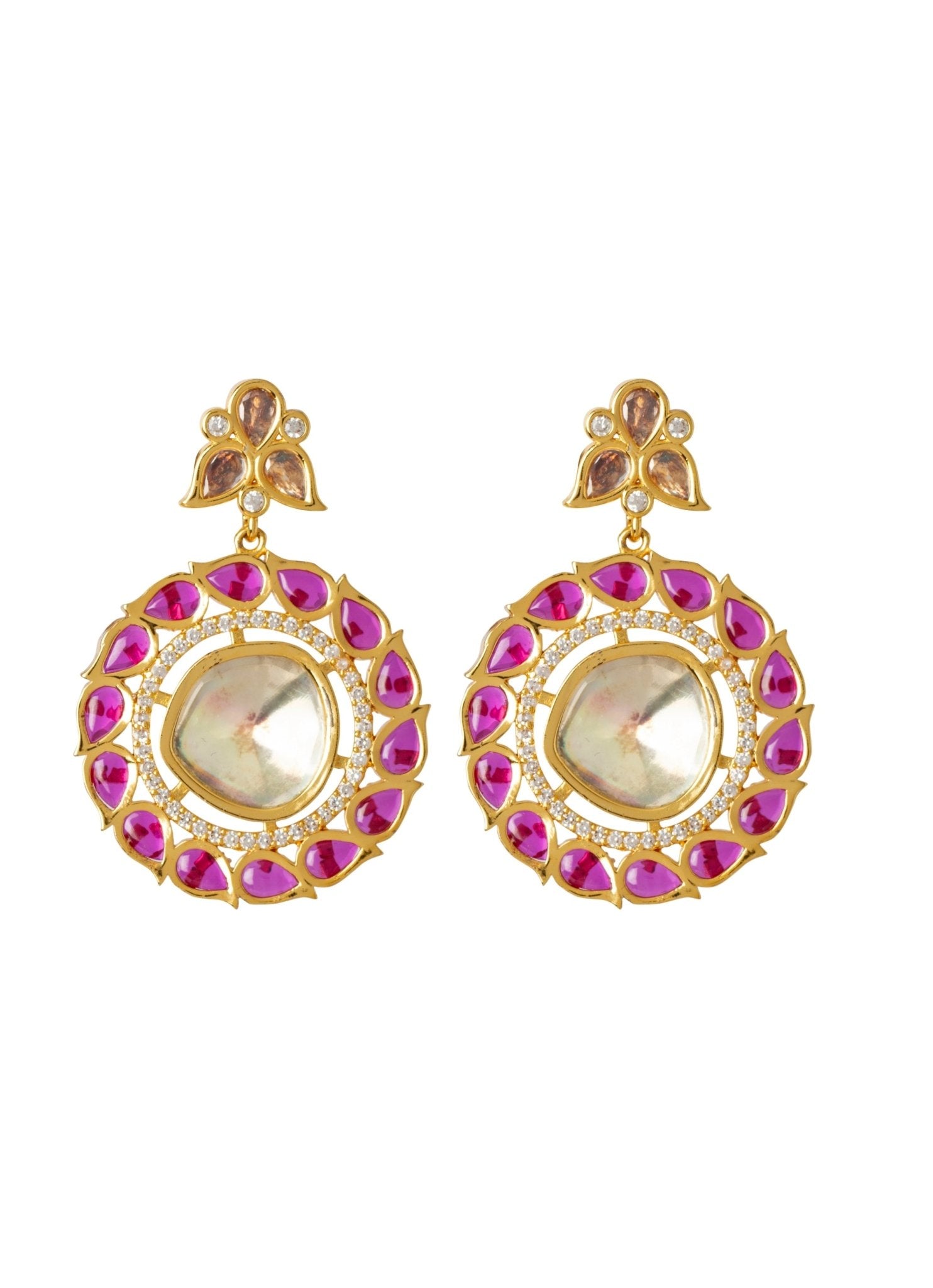 Vivinia by Vidhi Mehra Gold Plated Kundan And Pink Stone Necklace SetFabilicious Fashion