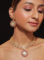 Vivinia by Vidhi Mehra Gold Plated Kundan And Pink Stone Necklace SetFabilicious Fashion
