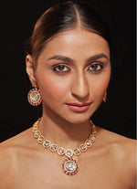 Vivinia by Vidhi Mehra Gold Plated Kundan And Pink Stone Necklace SetFabilicious Fashion