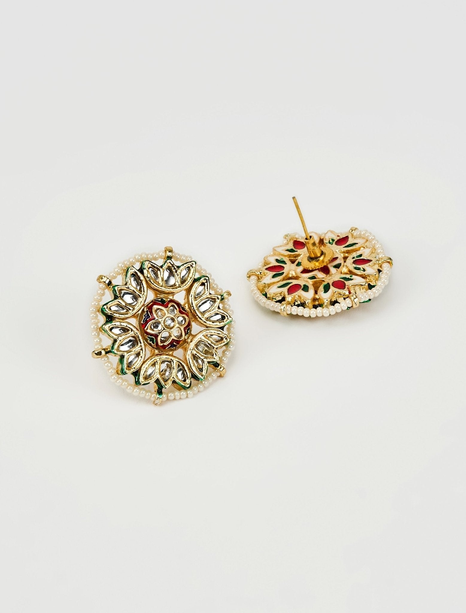 Vivinia by Vidhi Mehra Gold Plated Kundan And Polki Stud EarringsFabilicious Fashion