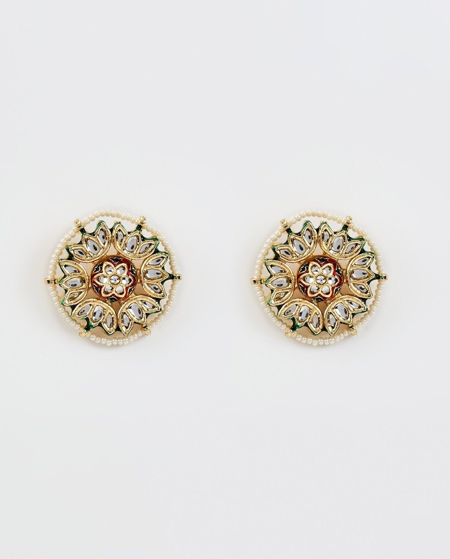 Vivinia by Vidhi Mehra Gold Plated Kundan And Polki Stud EarringsFabilicious Fashion