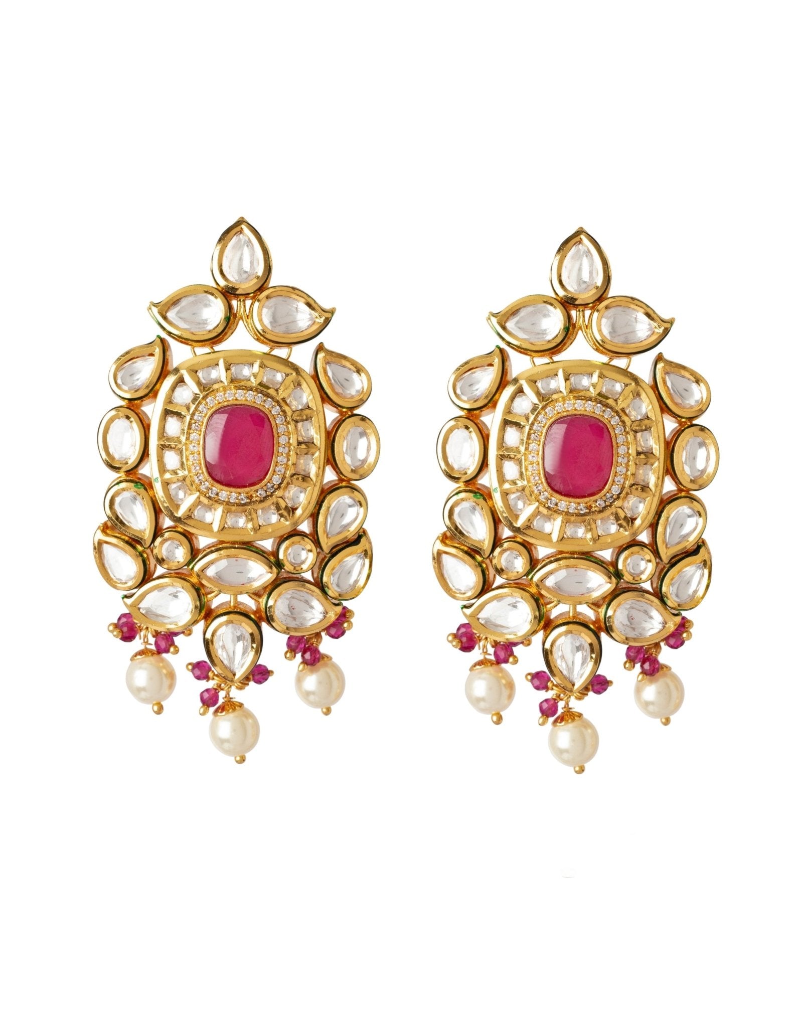 Vivinia by Vidhi Mehra Gold Plated Kundan And Red Stone Choker SetFabilicious Fashion