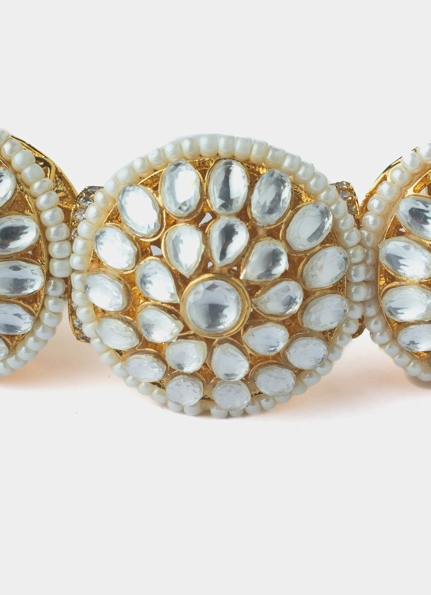 Vivinia by Vidhi Mehra Gold Plated Kundan And White Stone Choker Necklace SetFabilicious Fashion