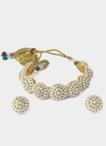 Vivinia by Vidhi Mehra Gold Plated Kundan And White Stone Choker Necklace SetFabilicious Fashion