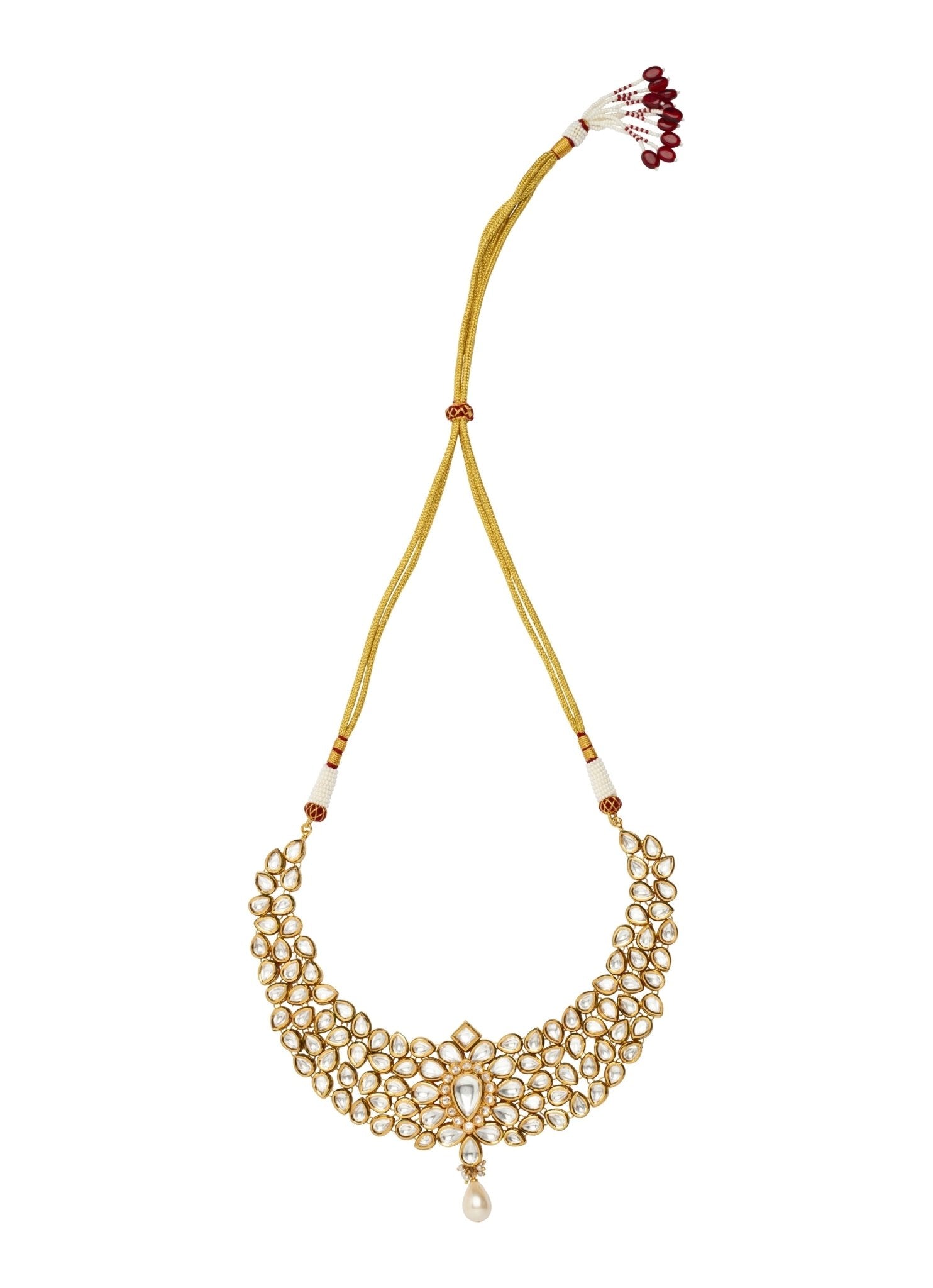 Vivinia by Vidhi Mehra Gold Plated Kundan Necklace Set With Pearl DropFabilicious Fashion