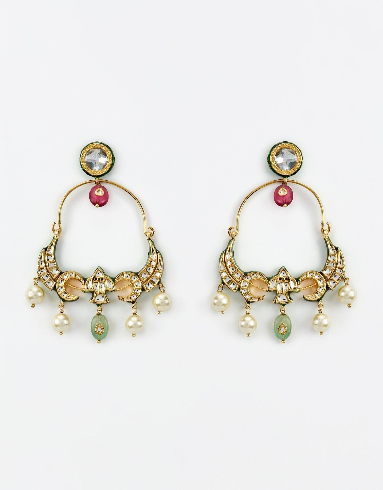 Vivinia by Vidhi Mehra Gold Plated Multi Kundan Danglers EarringsFabilicious Fashion