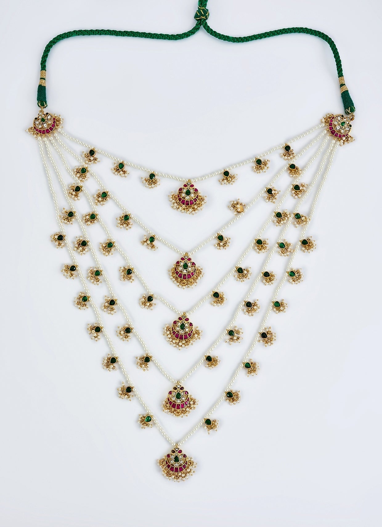 Vivinia by Vidhi Mehra Gold Plated Multi Layered Kundan And Polki Long Necklace SetFabilicious Fashion