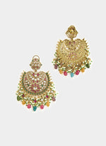 Vivinia by Vidhi Mehra Gold Plated Multicolor Stone Chandelier EarringsFabilicious Fashion