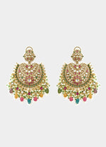 Vivinia by Vidhi Mehra Gold Plated Multicolor Stone Chandelier EarringsFabilicious Fashion