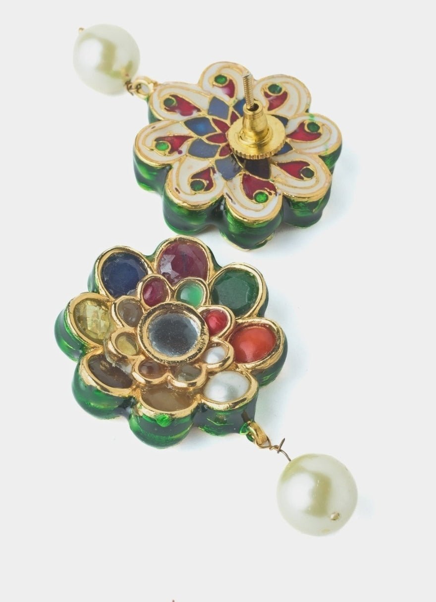 Vivinia by Vidhi Mehra Gold Plated Multicolour Synthetic Stone Necklace SetFabilicious Fashion