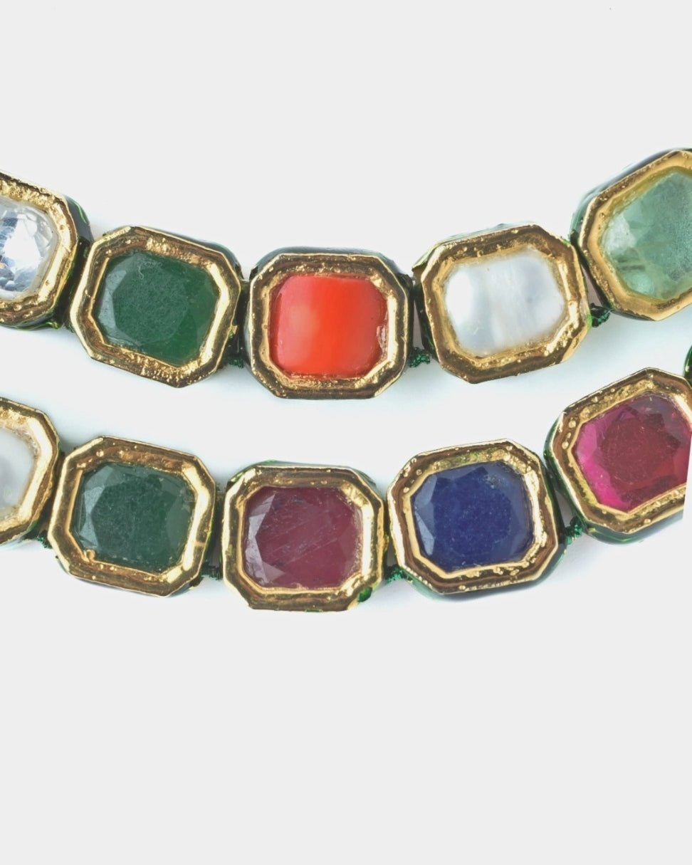Vivinia by Vidhi Mehra Gold Plated Multicolour Synthetic Stone Necklace SetFabilicious Fashion