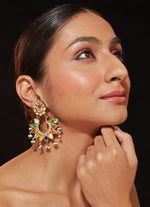 Vivinia by Vidhi Mehra Gold Plated Multicoloured Stones And Polki EarringsFabilicious Fashion