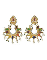 Vivinia by Vidhi Mehra Gold Plated Multicoloured Stones And Polki EarringsFabilicious Fashion