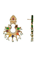 Vivinia by Vidhi Mehra Gold Plated Multicoloured Stones And Polki EarringsFabilicious Fashion