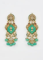 Vivinia by Vidhi Mehra Gold Plated Pastel Stone And Kundan EarringsFabilicious Fashion